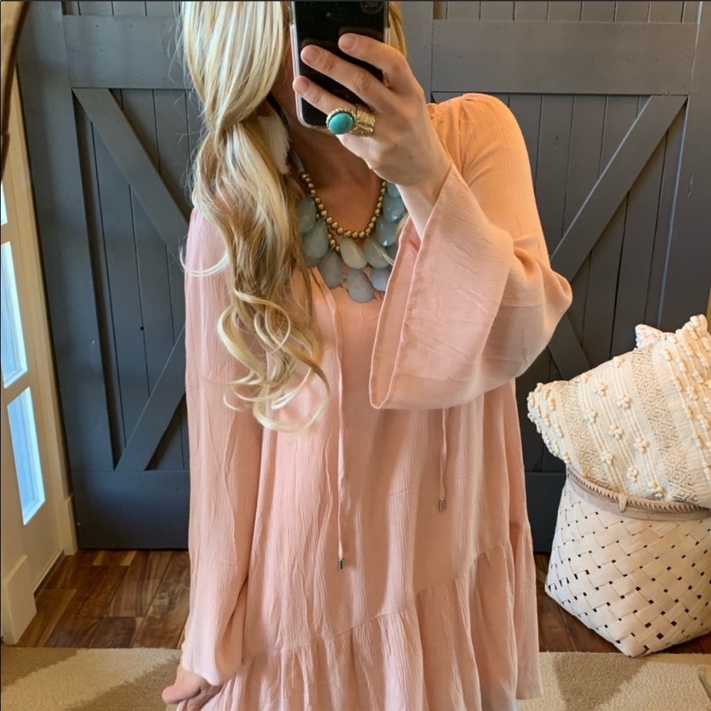 NWT Blush rayon and lace long sleeve dress